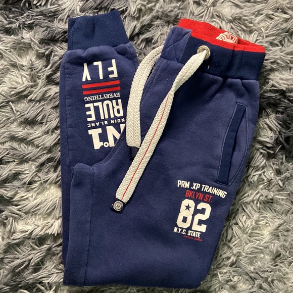 Kids Sweatpants. Blue and Red. - Picture 3 of 4